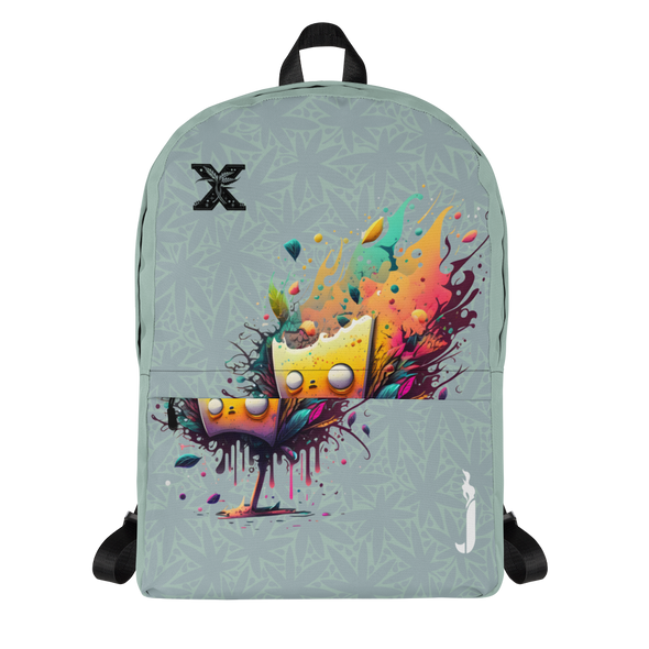 Backpack with leave pattern and mindblown Design