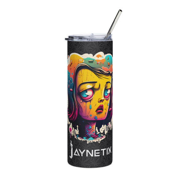 Stainless steel tumbler with Mindblown Design by Jaynetix